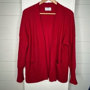Red Old Navy Oversized Cardigan Sweater